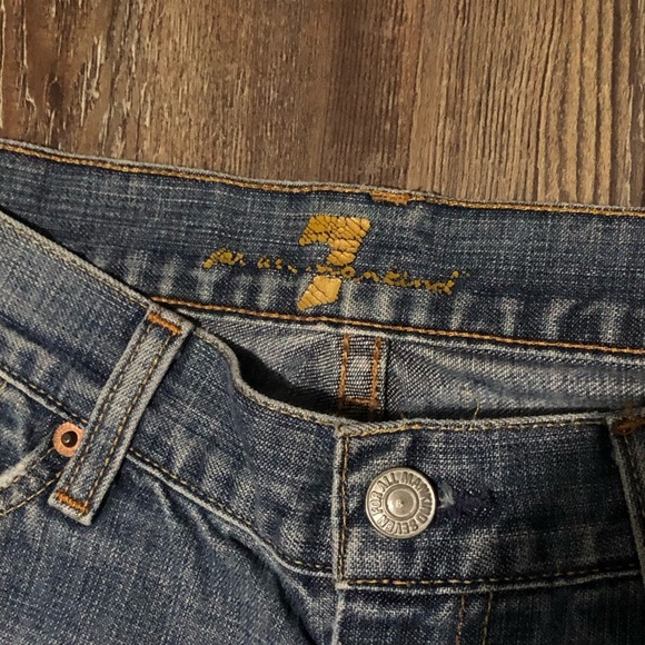 7 For All Mankind Dojo Jeans Women's 29 Cropped Wide Leg Low Rise Denim - Picture 2 of 7